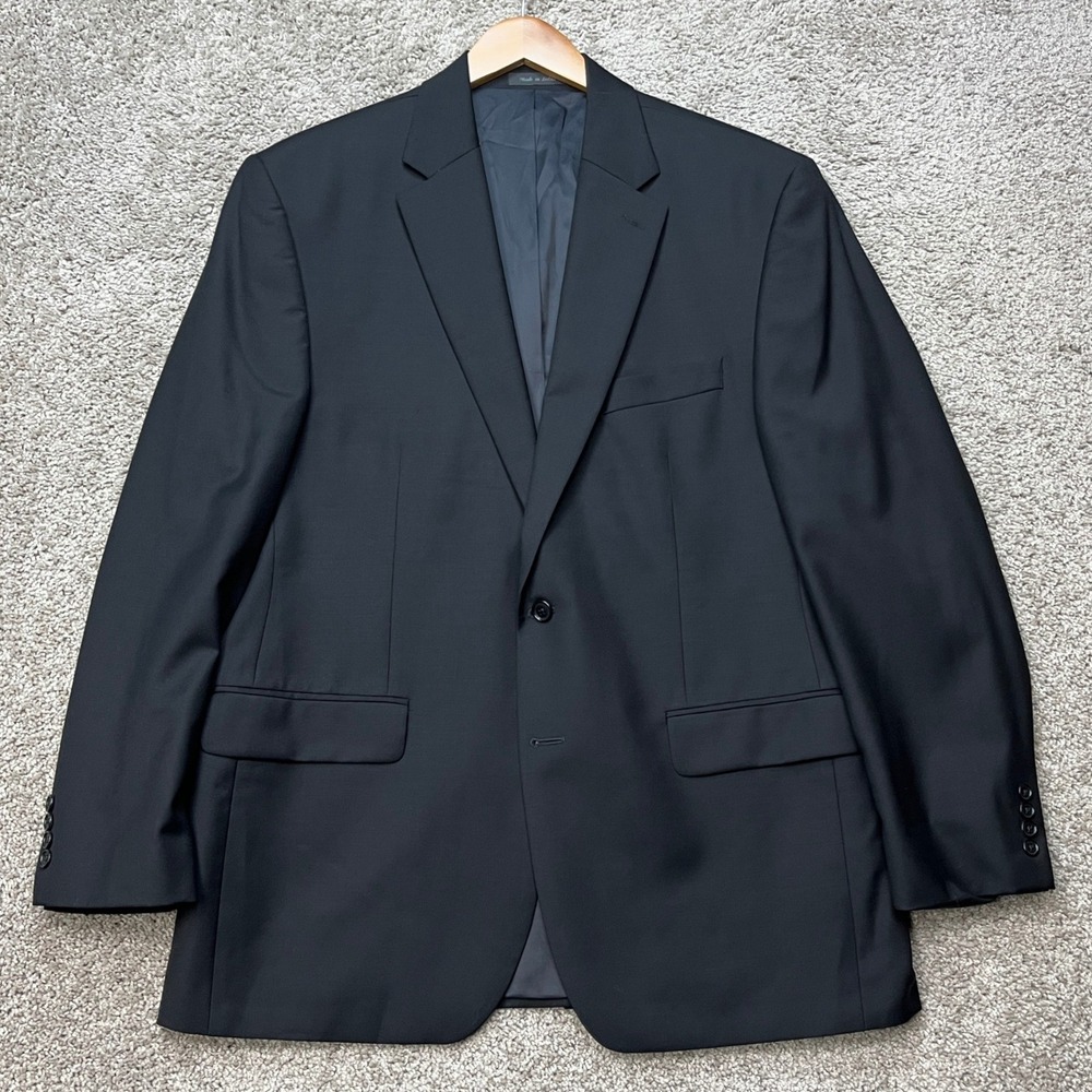 Lauren Ralph Lauren Blazer Mens 42R Black Flap Pocket Wool Two Button Sport Coat